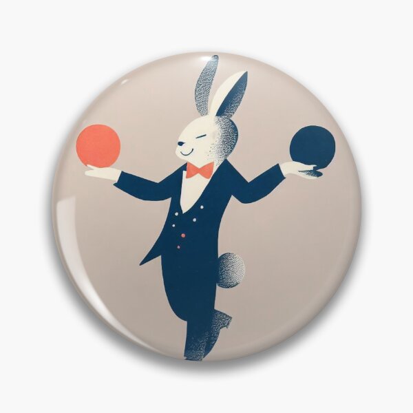 Item preview, Impresión risográfica minimalista / Conejo mágico designed and sold by SubtleMetSimple.