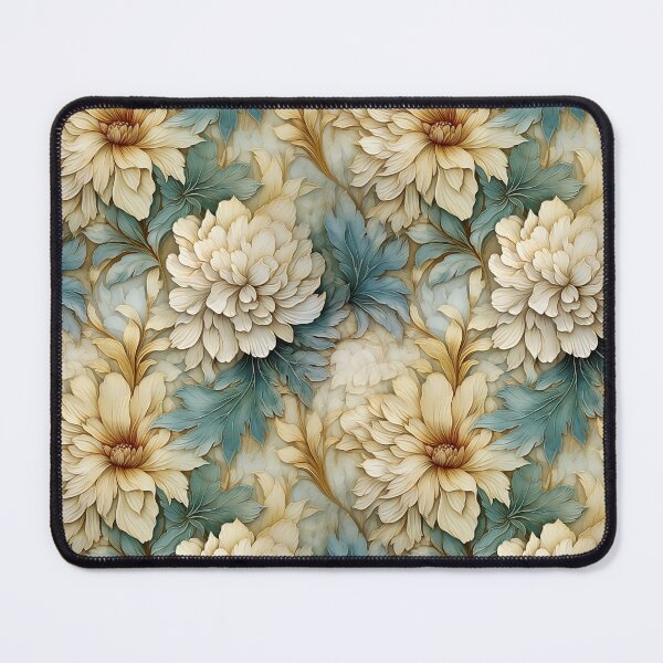 Item preview, Floral Damask - Creamy Aquamarine designed and sold by JunkWithSteph.