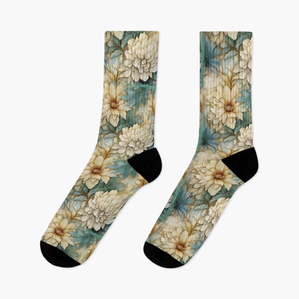 Item preview, Floral Damask - Creamy Aquamarine designed and sold by JunkWithSteph.