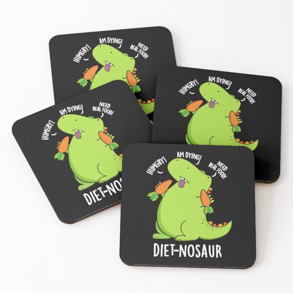 Item preview, Diet-nosaur Funny Dinosaur Puns (Dark BG) designed and sold by punnybone.