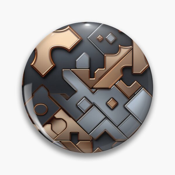 Item preview, Colorful fantasy pattern gold copper silver mother-of-pearl ornaments metallic noble puzzle designed and sold by G-M-Designs.