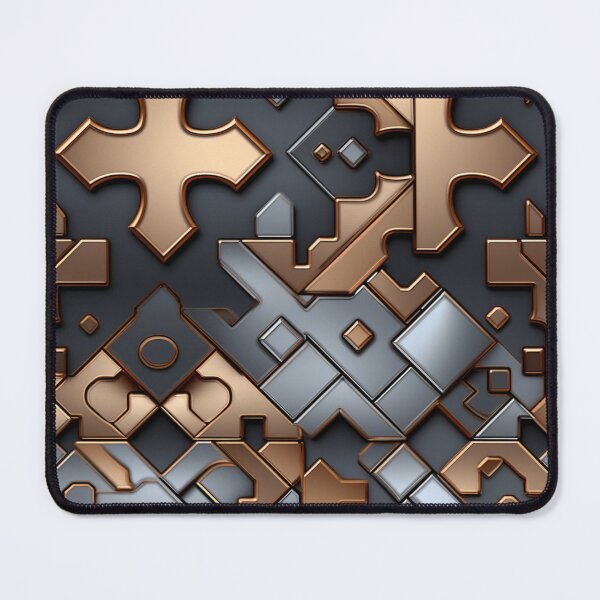 Item preview, Colorful fantasy pattern gold copper silver mother-of-pearl ornaments metallic noble puzzle designed and sold by G-M-Designs.
