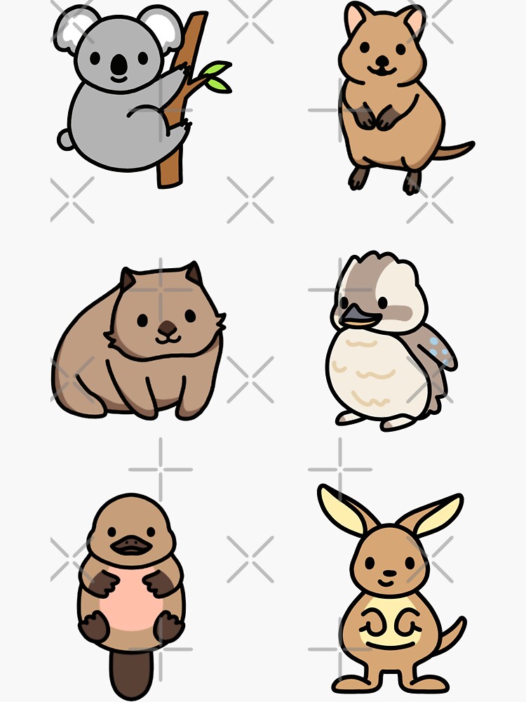 choose large sticker!* Mega Cute Animals #4 Sticker for Sale by  littlemandyart