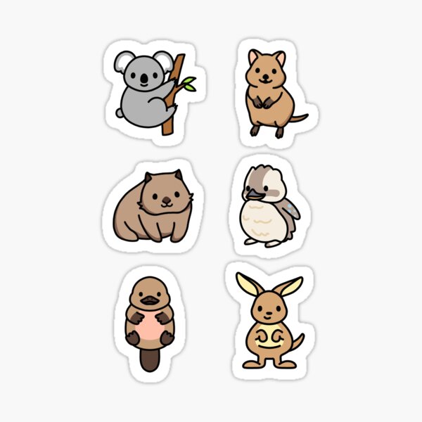 choose large sticker!* Mega Cute Animals #1 Sticker for Sale by  littlemandyart