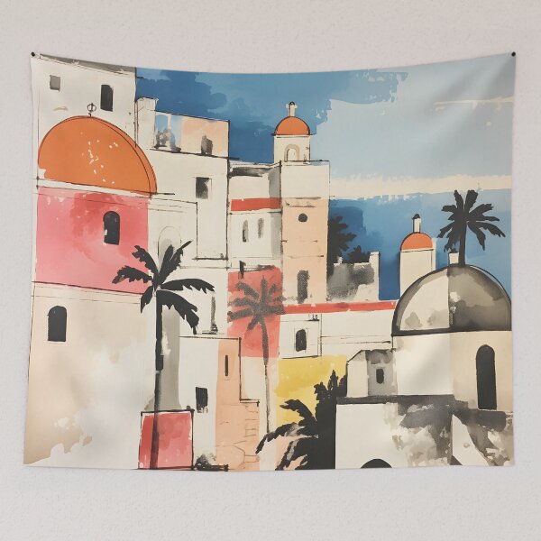 Item preview, Italian Beach Town Boho Landscape designed and sold by trajeado14.