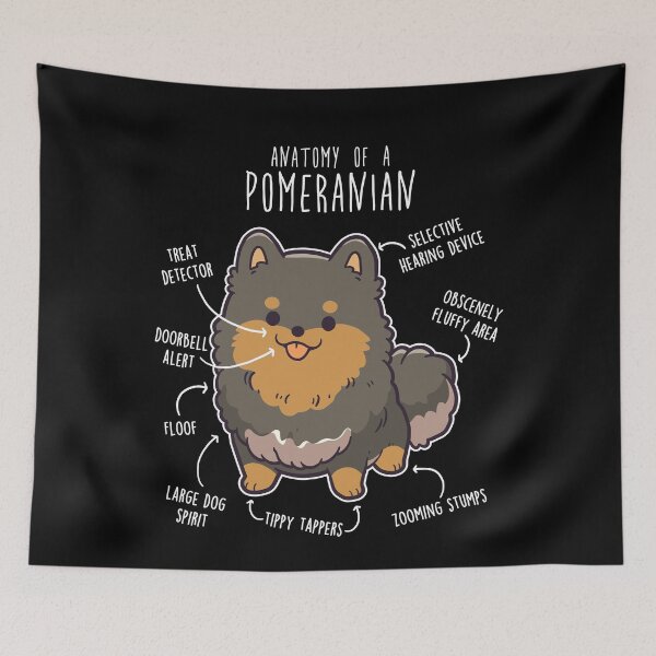 Item preview, Black and Tan Pomeranian Dog Anatomy designed and sold by Clara Hollins.