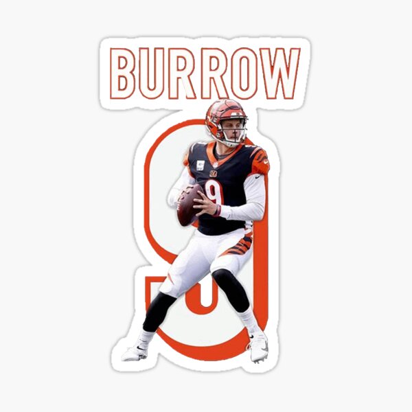 Joe Burrow 9 - Cincinnati Bengals Jersey Sticker for Sale by sgkrishna