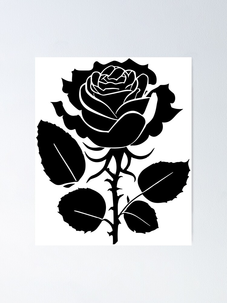 monochrome simple rose clipart