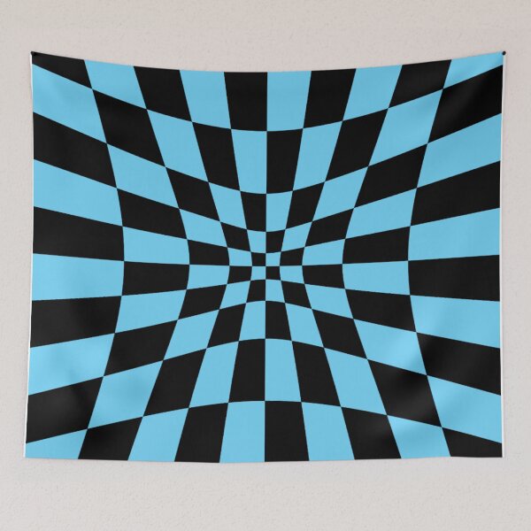 Item preview, Black and Sky Blue Chessboard chequered Pattern designed and sold by Allomensiaa.