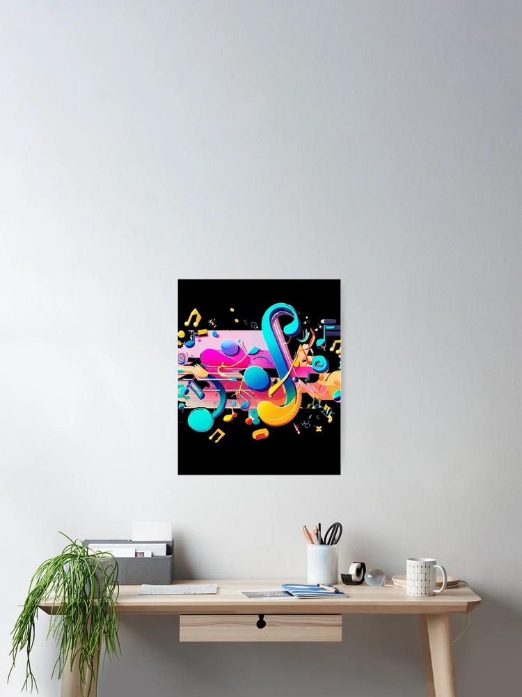 Thumbnail 2 of 3, Poster, Colorful Musical Notes designed and sold by Bartłomiej Bogacz.