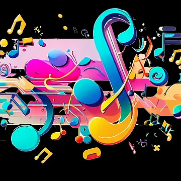 Artwork thumbnail, Colorful Musical Notes by Bartłomiej Bogacz