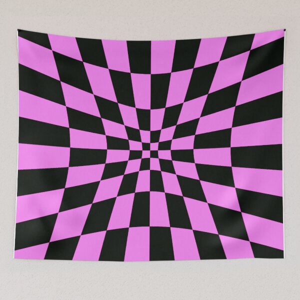 Item preview, Black and Pink Chequered Pattern Illusion designed and sold by Allomensiaa.