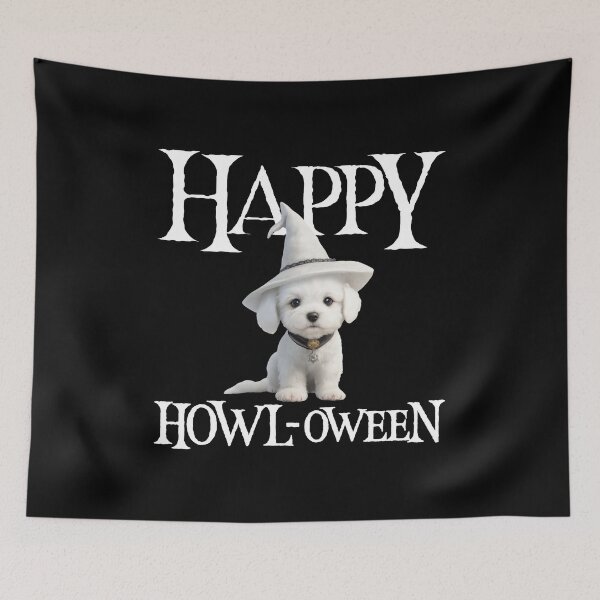 Item preview, Happy Halloween Howl Dog Puppy funny witch costume spooky trick or treat designed and sold by w1ckerman.