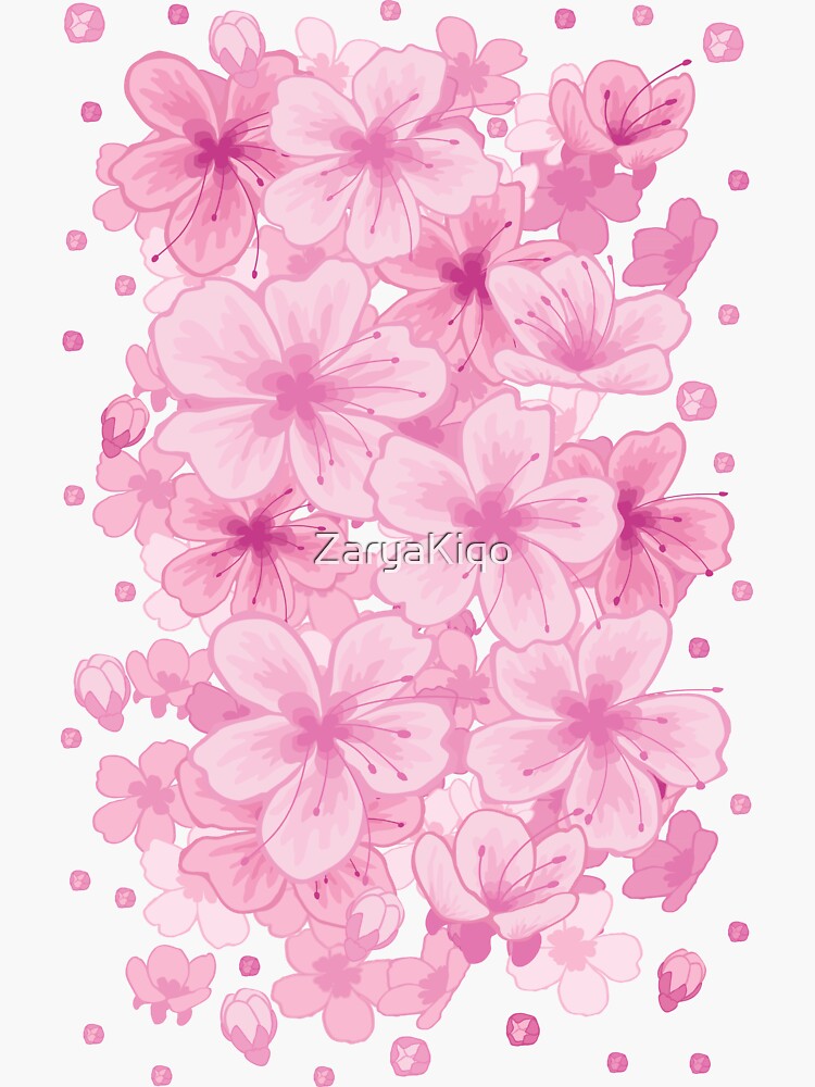 "Cherry Blossom" Sticker for Sale by ZaryaKiqo Redbubble