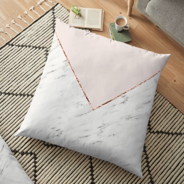 Marbre géométrique pivoine blush Coussin de sol