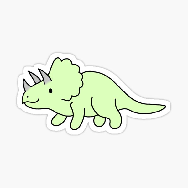 Cute green triceratops Sticker