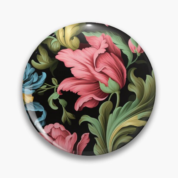 Item preview, Colorful fantasy pattern orange blue green turquoise yellow black ornament baroque tulips designed and sold by G-M-Designs.