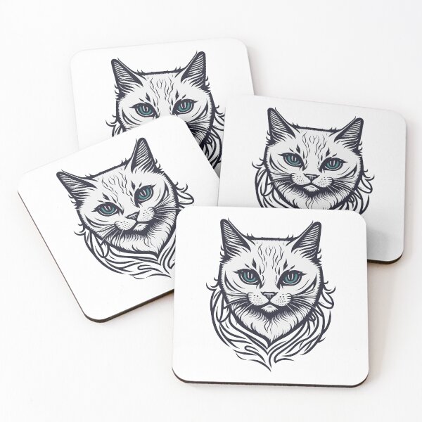Artikelvorschau, Weiße Katze, Illustration, Vektor, Style entworfen und verkauft von NordicBadger.
