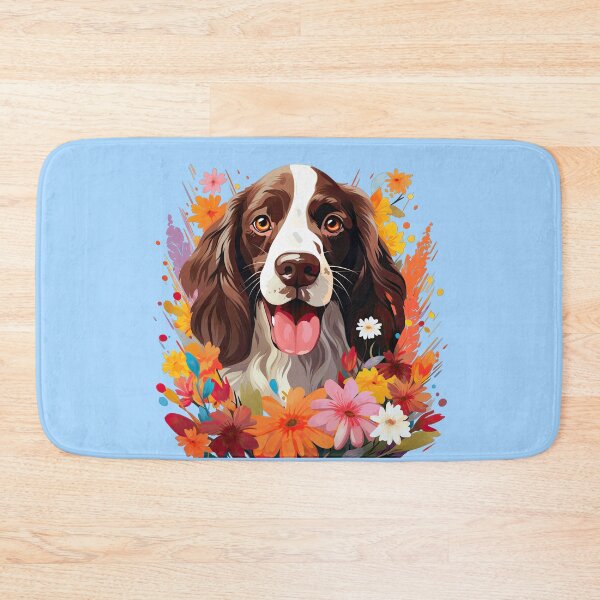 Item preview, English Springer Spaniel: Colourful Flowers Splash designed and sold by ZombieLH.