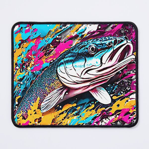 Item preview, The artwork showcases a vivid color splash of a snakehead fish, where the vibrant hues of its scales contrast beautifully against the surrounding aquatic environment. designed and sold by Best-Art-32.