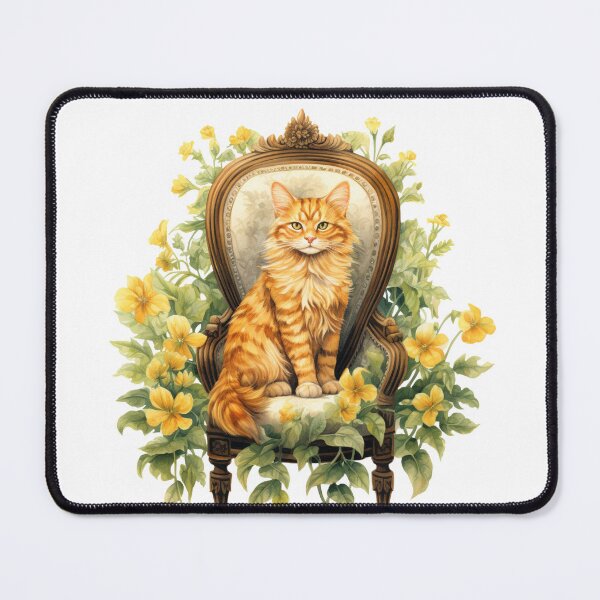 Item preview, beautiful-fluffy_ginger-cat-surrounded-by-yellow-flowers designed and sold by Lifesody.