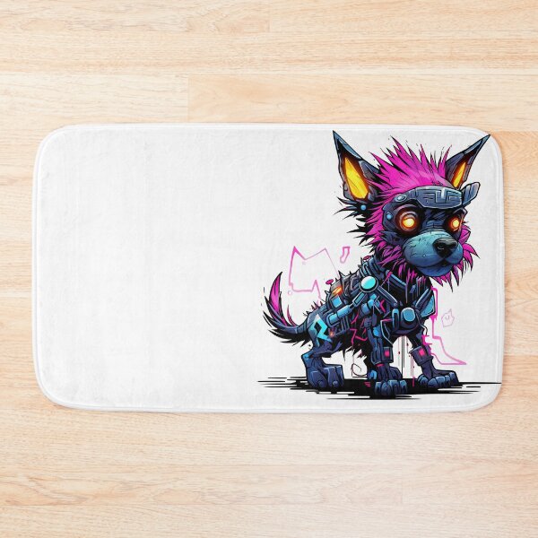 Item preview, Cyberpunk Small Dog in Neon Colors designed and sold by SchorlCraft.