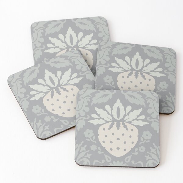 Item preview, strawberry damask in muted neutral colors | repeat pattern designed and sold by colorofmagic.