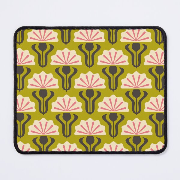 Item preview, KF 0136 A - Vintage Retro Knapweed 70s Floral Pattern in Green and Pink designed and sold by KhakiFinch.