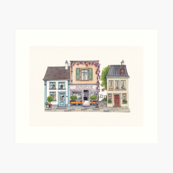 Item preview, Urban Anna Studio - French Street with Patisserie designed and sold by UrbanAnnaStudio.