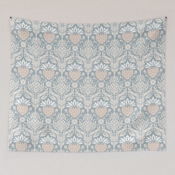 Item preview, strawberry damask in soft pastel colors | repeat pattern designed and sold by colorofmagic.