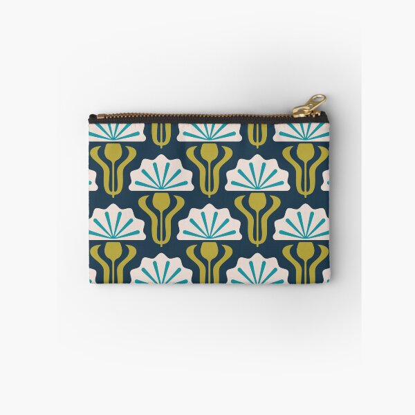 Item preview, KF 0136 E - Vintage Retro Knapweed 70s Floral Pattern in Green and Blue designed and sold by KhakiFinch.