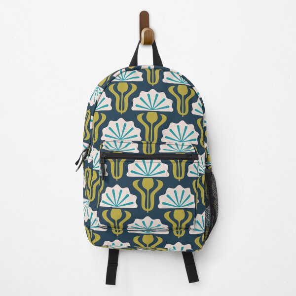 Item preview, KF 0136 E - Vintage Retro Knapweed 70s Floral Pattern in Green and Blue designed and sold by KhakiFinch.
