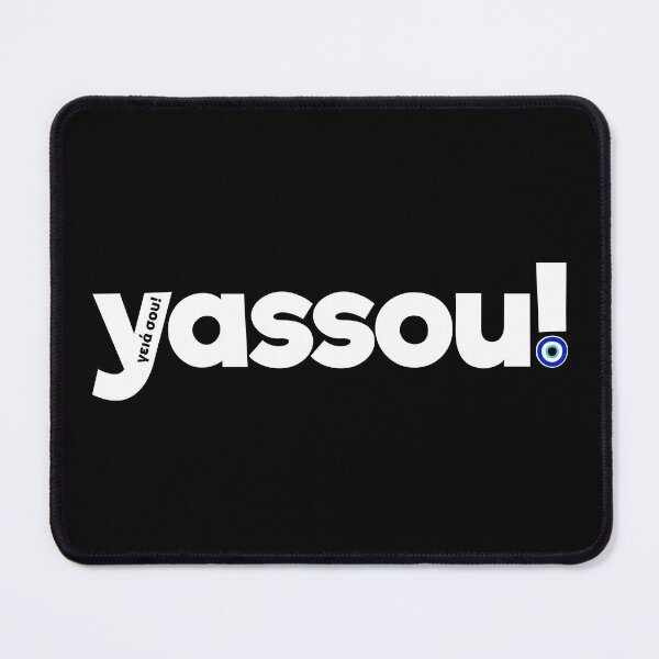 Item preview, Yassou! Greek greeting (incl. Evil Eye) designed and sold by Happy Puppy Print On Demand.
