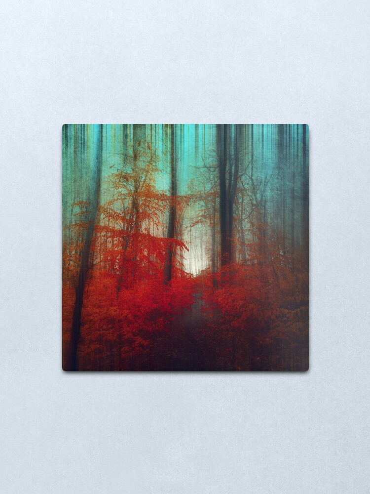 Alternate view of Red Forest Dream Metal Print