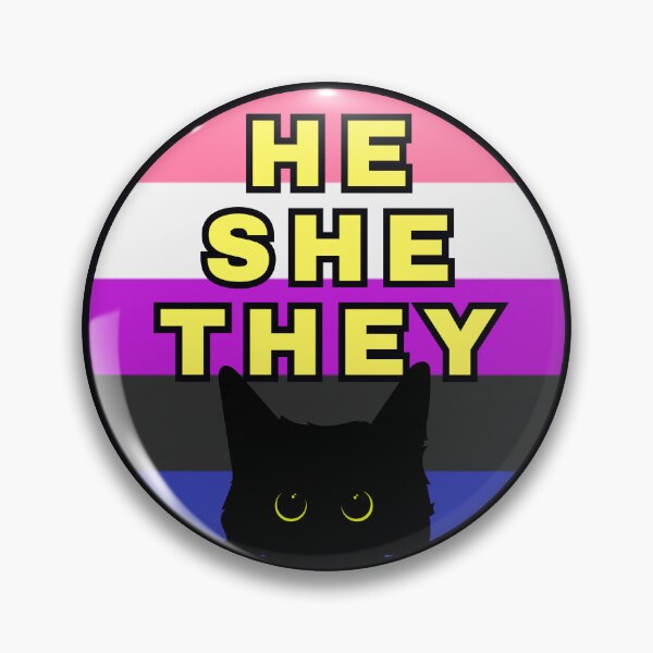 Item preview, Void Cat Genderfluid He/She/They Pronouns designed and sold by Furia LGBTQ+ Accessories.