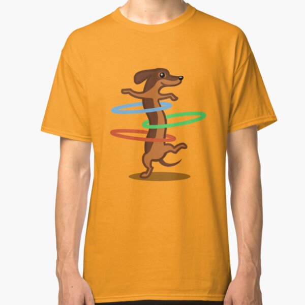 Funny Dachshund HulahoopTshirt - Dog Gifts for Doxie and Sausage Dog Lovers Classic T-Shirt