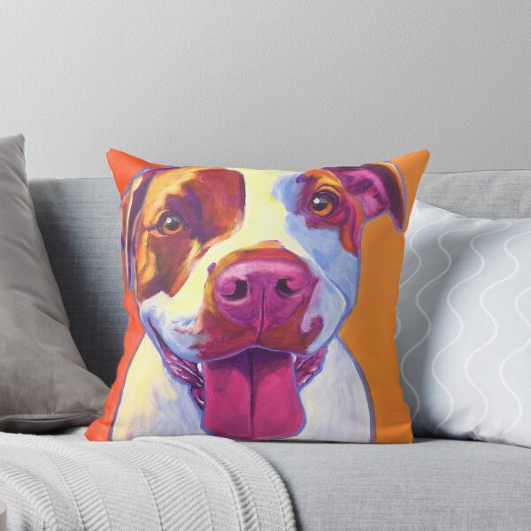 Item preview, Happy Pit Bull - Slobbery Smiling Colorful Pitbull Dog designed and sold by dawgpainter.