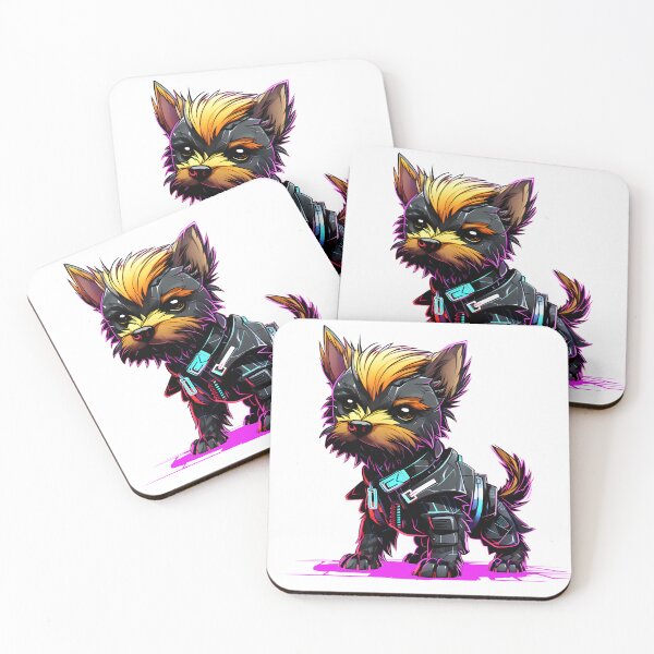 Item preview, Cyberpunk Small Dog in Neon Colors designed and sold by SchorlCraft.