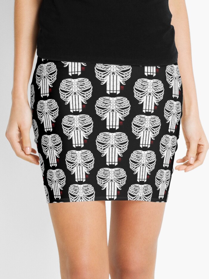 Thumbnail 1 of 4, Mini Skirt, Hardcore Horrorshow Skull designed and sold by zimzonowicz.