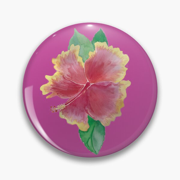 Item preview, Mulberry Tequila Sunrise Hibiscus Flower Water Colour Painting designed and sold by Pieretto.