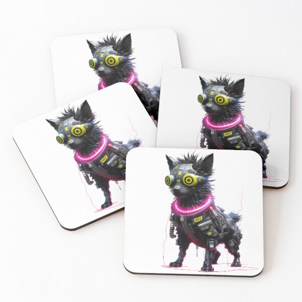 Item preview, Cyberpunk Small Dog in Neon Colors designed and sold by SchorlCraft.