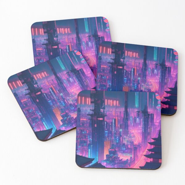 Item preview, year 3000 neon cityscape japan designed and sold by mikaws.