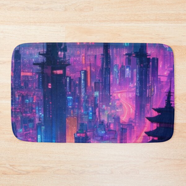 Item preview, year 3000 neon cityscape japan designed and sold by mikaws.