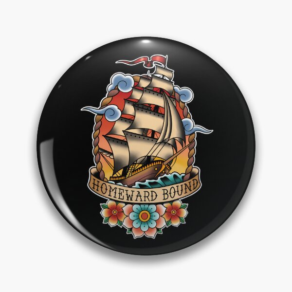 Item preview, Barco de vela de tatuaje tradicional con destino a casa designed and sold by horqvzql83.
