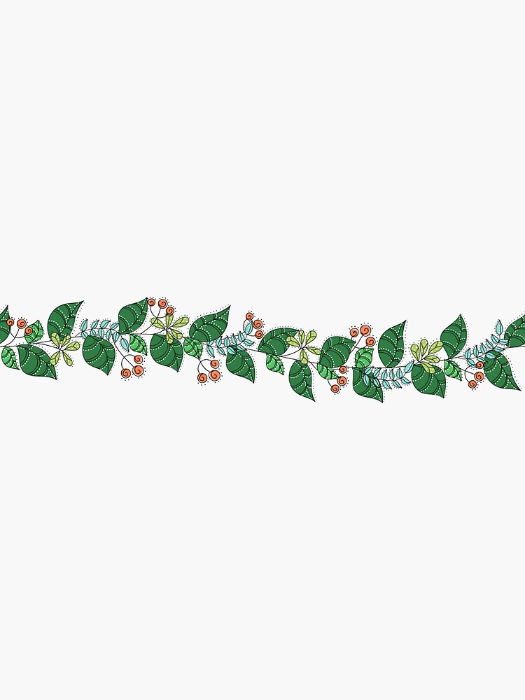 Seamless border with leaf and plant illustration by creaschon
