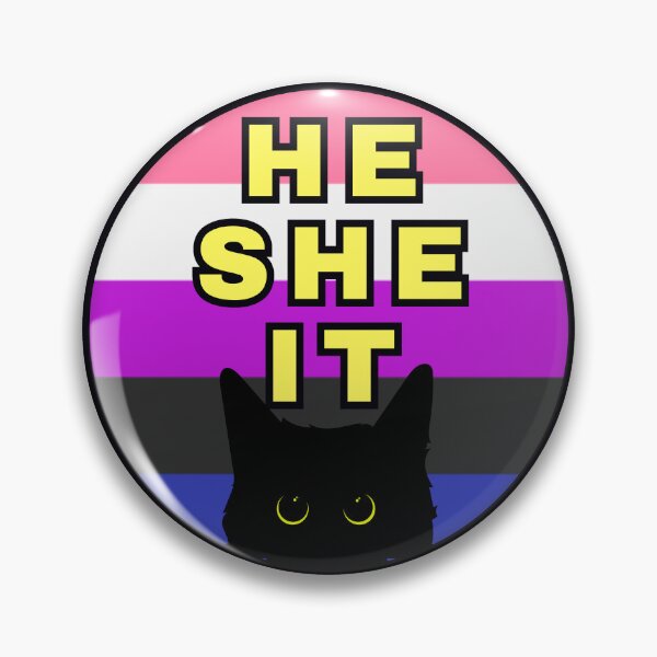 Item preview, Void Cat Genderfluid He/She/It Pronouns designed and sold by Furia LGBTQ+ Accessories.