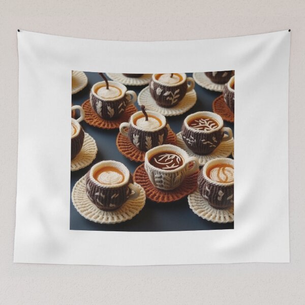 Item preview, Knitting and coffe lovers pattern  designed and sold by SmileshareShop.