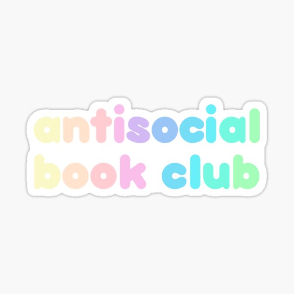 "Antisocial Book Club Pastel rainbow" Sticker for Sale by sketchedby ...
