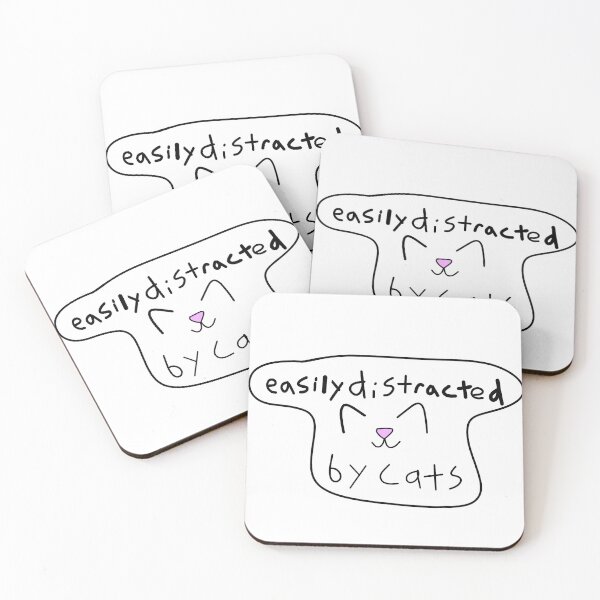 Item preview, Easily distracted by cats designed and sold by Firecatstudios.