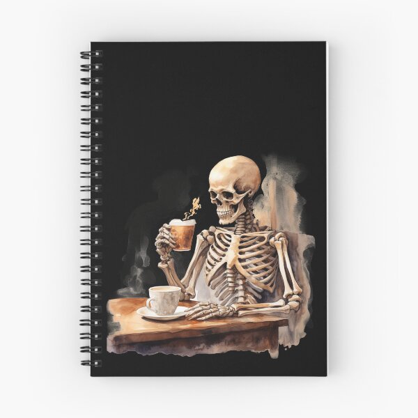 Item preview, Esqueleto De Halloween Tomando Café Estilo Acuarela designed and sold by AnnaMDesign.